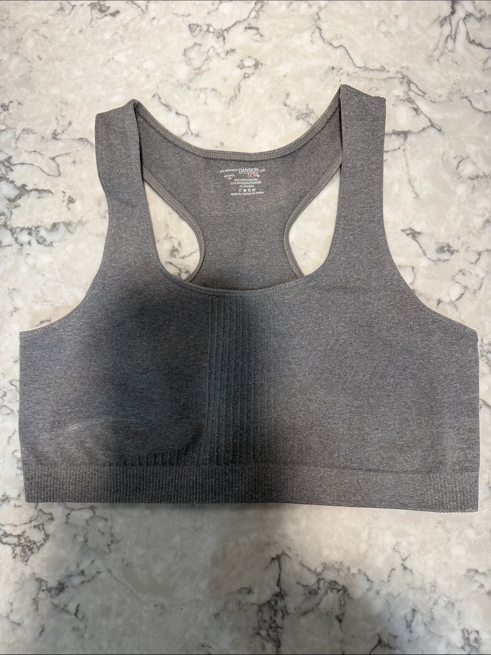 Danskin Gray Seamless Racerback Sports Bra/Size Large